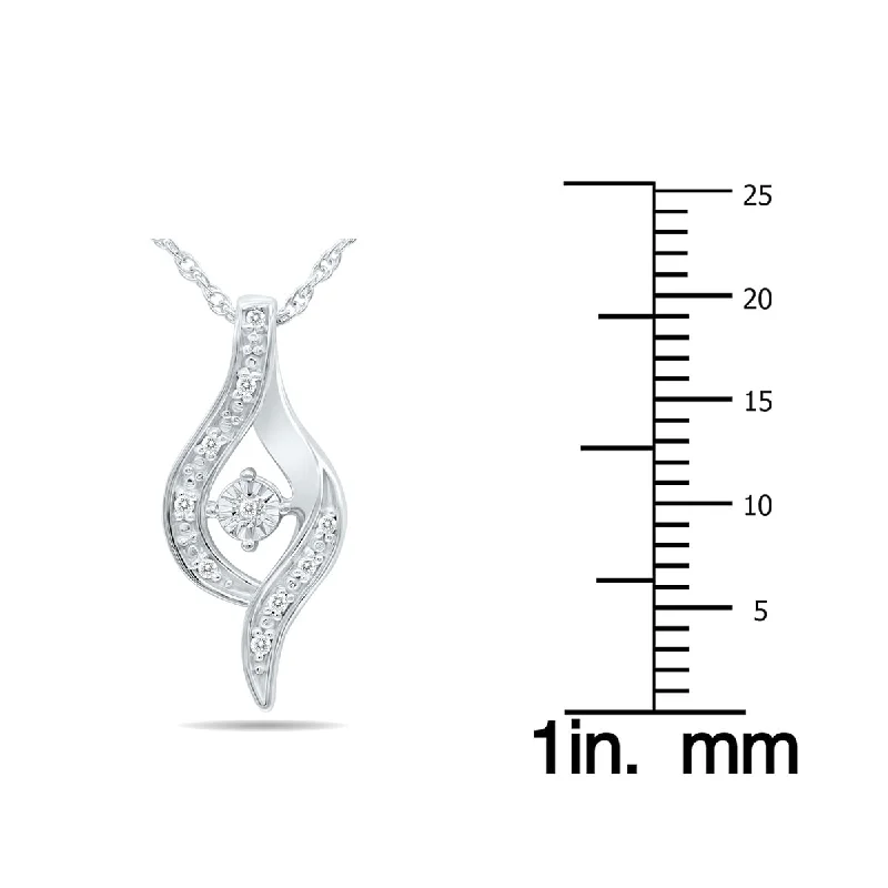 geometric pendant necklace silver -Marquee Diamond Infinity Tear Drop Twist Pendant in .925 Sterling Silver