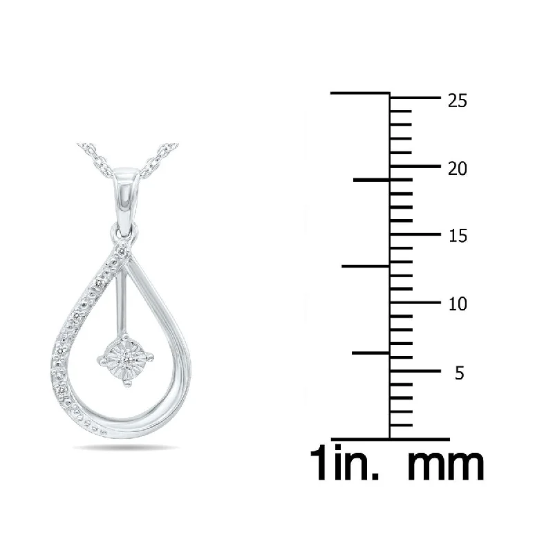 women’s infinity pendant necklace -Marquee Diamond Tear Drop Pendant in .925 Sterling Silver