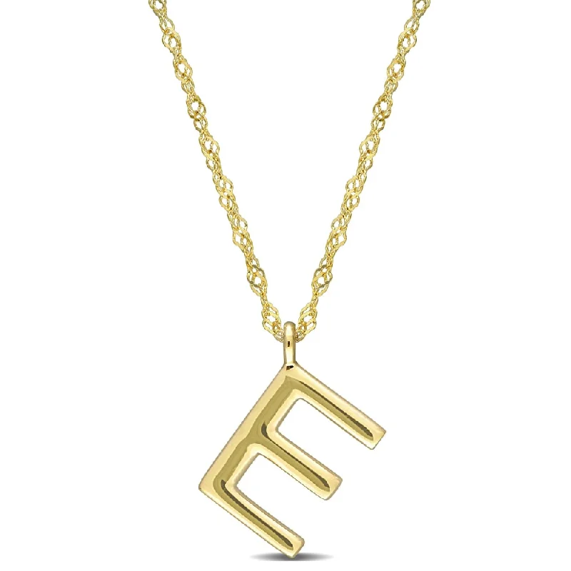 custom birthstone pendant necklace -Miadora 14k Yellow Gold E Initial Necklace