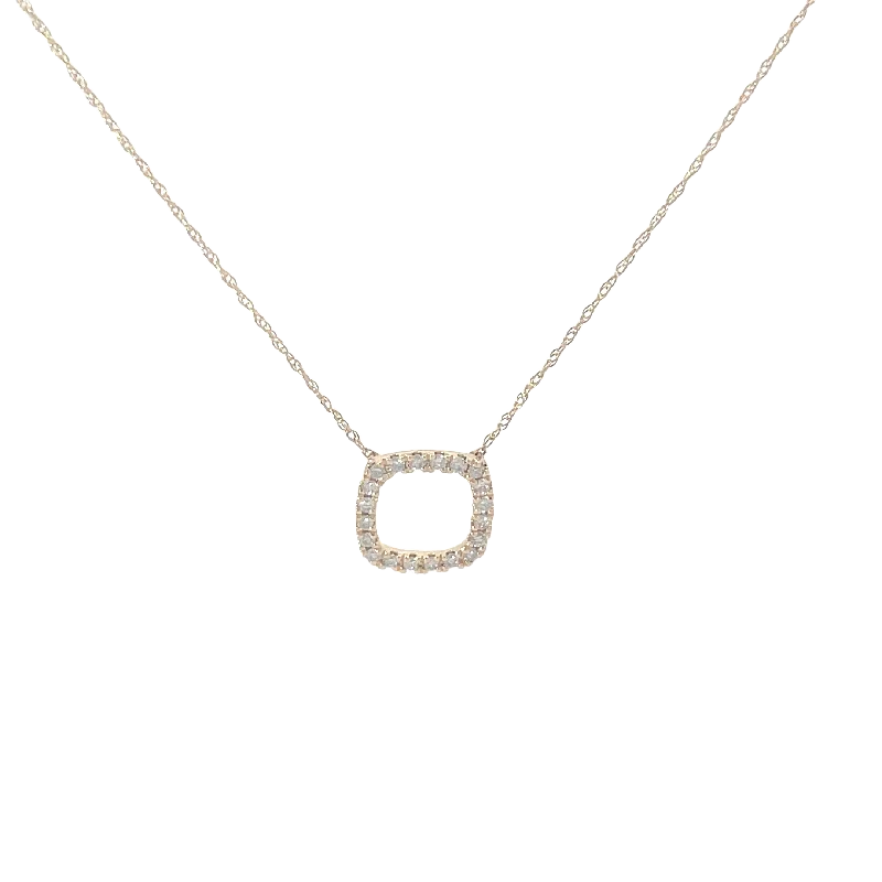 custom love pendant necklace -Square Diamond Pendant Necklace