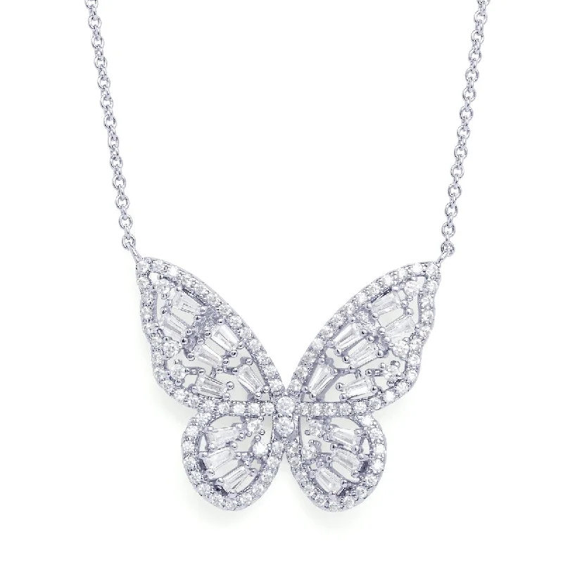 minimalist heart pendant necklace -Victoria Townsend Cubic Zirconia Butterfly Necklace w/18" cable chain