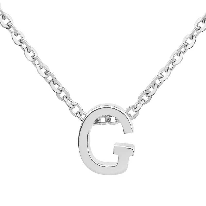 women’s gold infinity necklace -Women's Polished Initial Stainless Steel Pendant Necklace - 18"