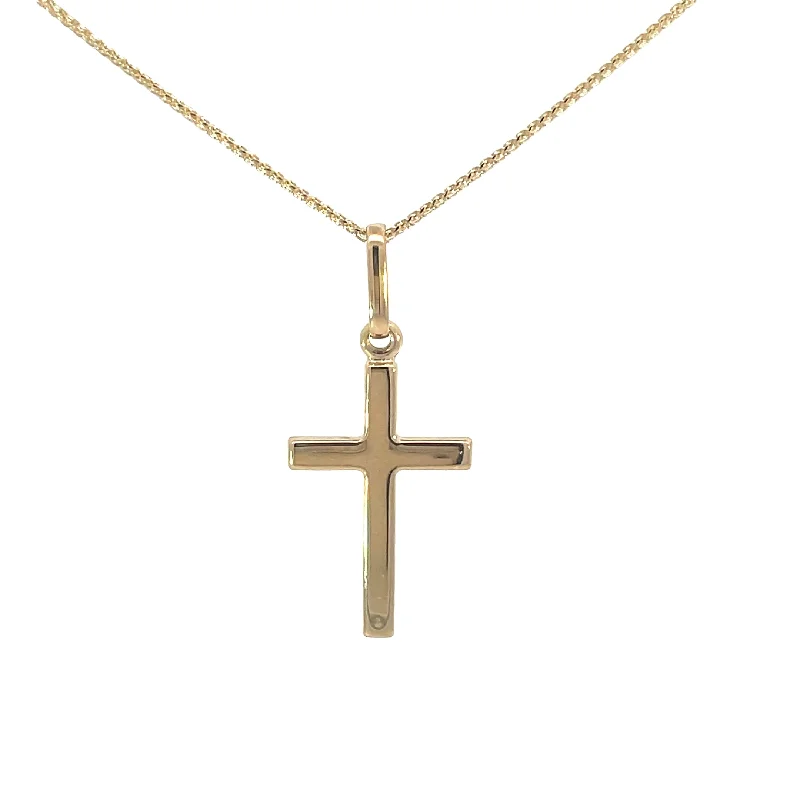 layered pendant necklace silver -Yellow Gold Cross Necklace