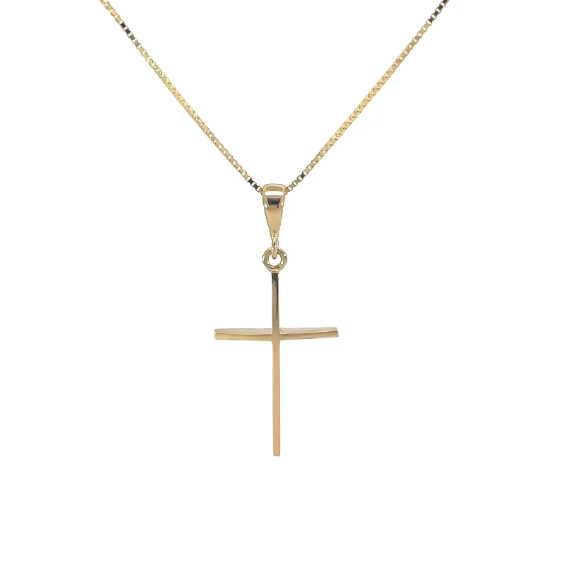 minimalist heart pendant necklace -Yellow Gold Cross Pendant Necklace