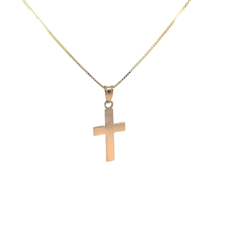 moonstone necklace gold pendant -Yellow Gold Cross Pendant Necklace