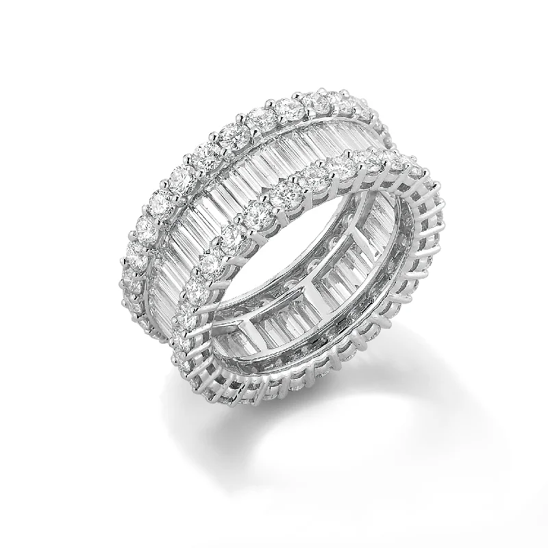 women’s rings with diamonds and sapphires for engagement-Baguette Eternity Band