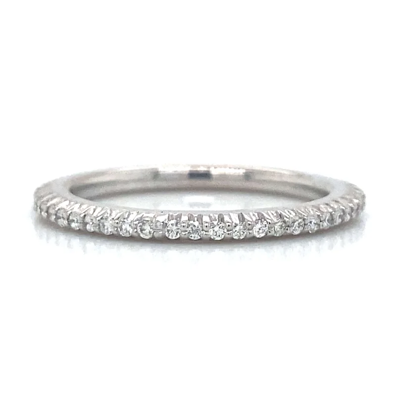 affordable gold engagement rings for women-Ritani Eternity Pave Wedding Band in 18K White Gold