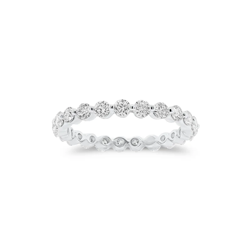 women’s custom rings with diamonds and sapphires-Small Single-Prong Diamond Eternity Ring