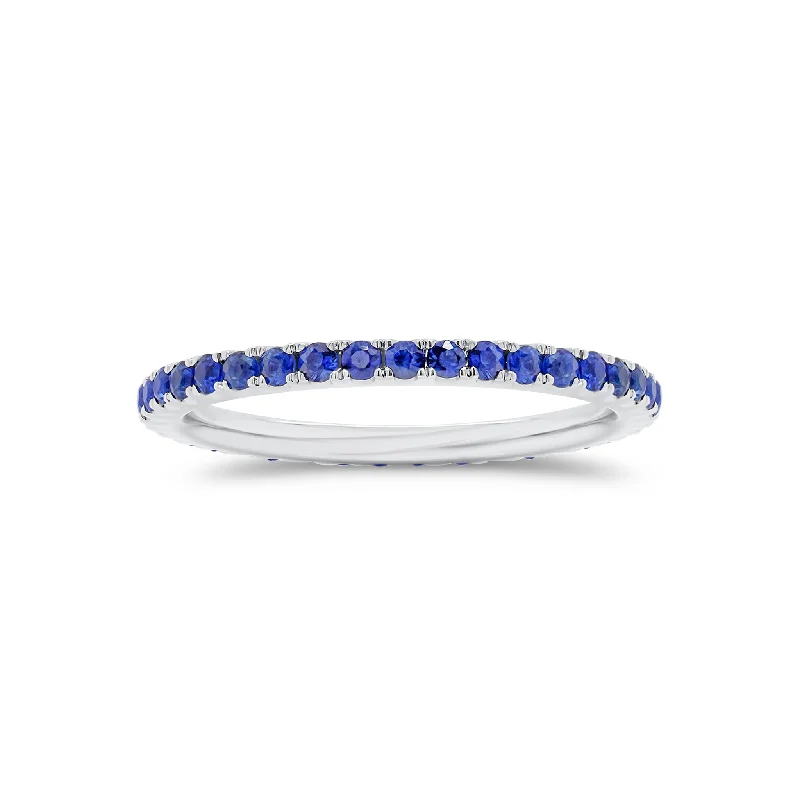 custom-made engagement rings for women with colored diamonds-Sapphire Eternity Ring