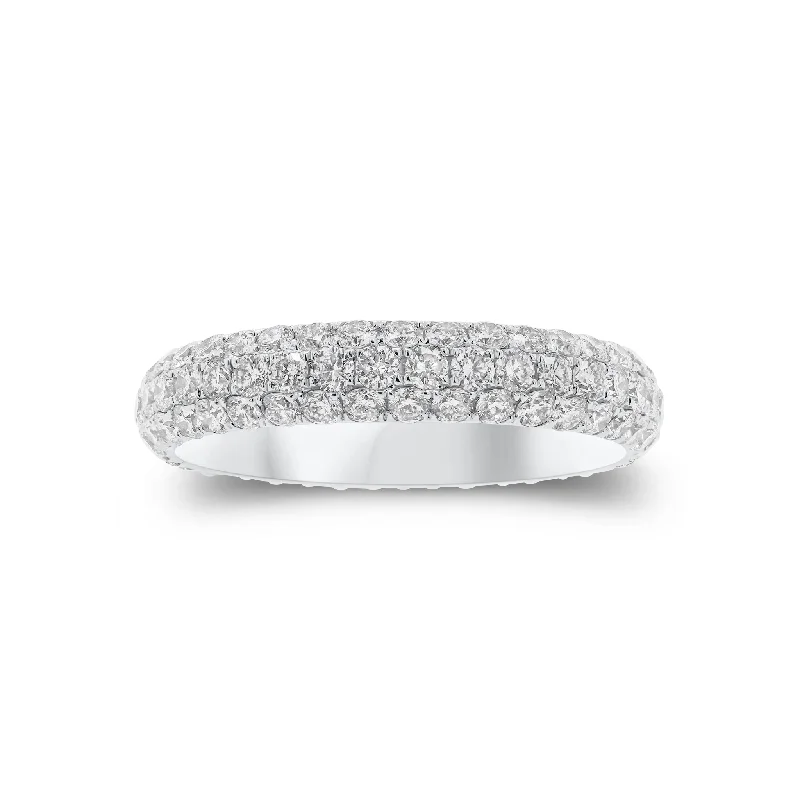 wedding rings with rubies for women and men-Pave Diamond Eternity Ring