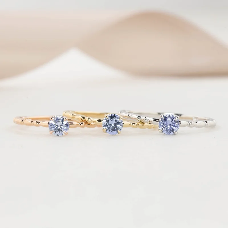 custom engagement rings with diamonds and sapphires-Candy Ring 4mm 0.30ct Blue Ceylon Sapphire, 14k Gold