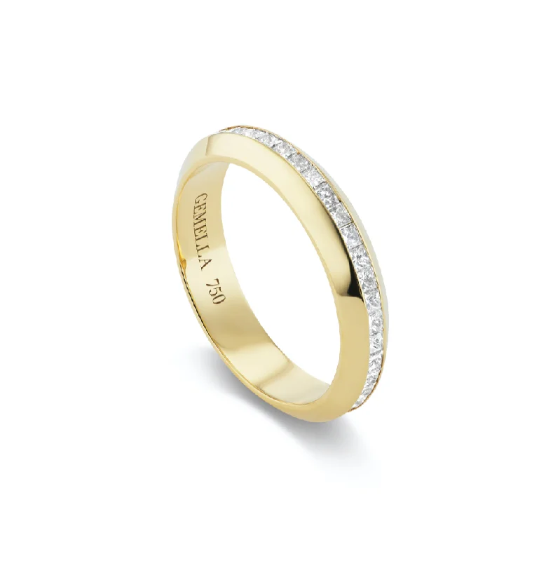 wedding rings with diamonds for men with custom engraving-Stella Bar Ring