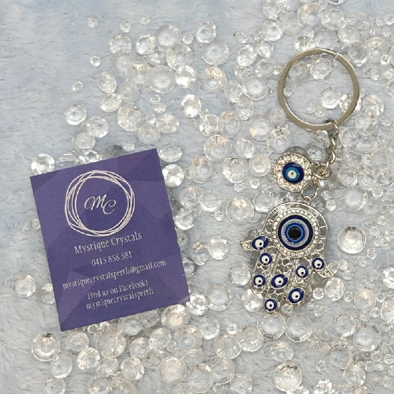 custom wedding rings with diamonds for women-Evil Eye Keyrings