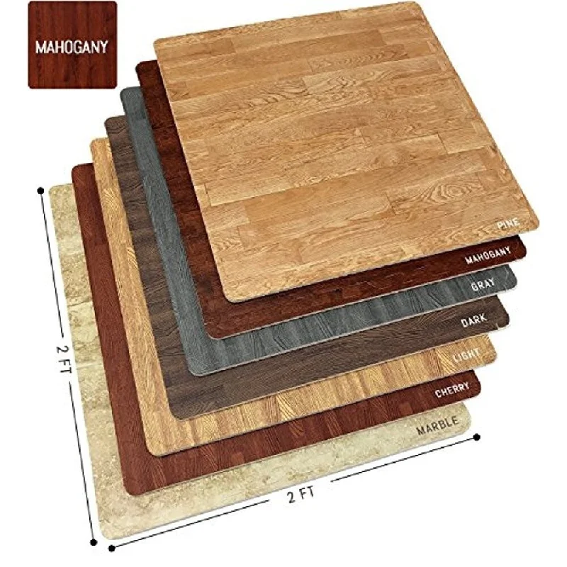 luxury custom wedding rings with diamonds for men-Interlocking Floor Mat - Mahogany Wood Print, 4 Pieces-24x24