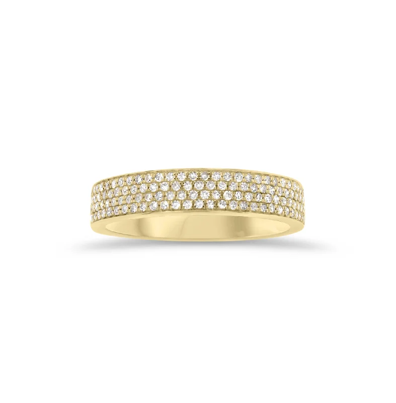 vintage gold rings with diamonds for men-Pave Diamond Stackable Ring