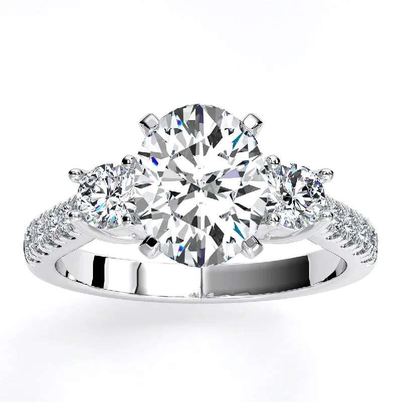 affordable platinum engagement rings for women-Primrose - Oval Lab Diamond Engagement Ring VS2 F (IGI Certified)