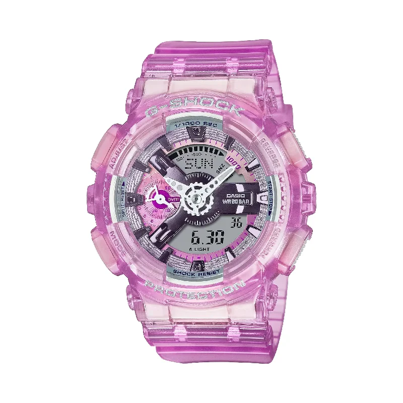 stylish women’s watches with gemstone accents and leather bands -Casio G-SHOCK Analogue Digital Watch GMAS110VW-4A