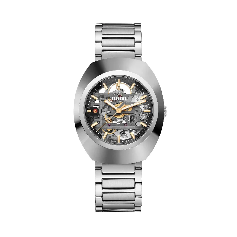 men's watches with rose gold-plated metal bands -Rado DiaStar Original Skeleton 38mm Automatic Watch R12162153