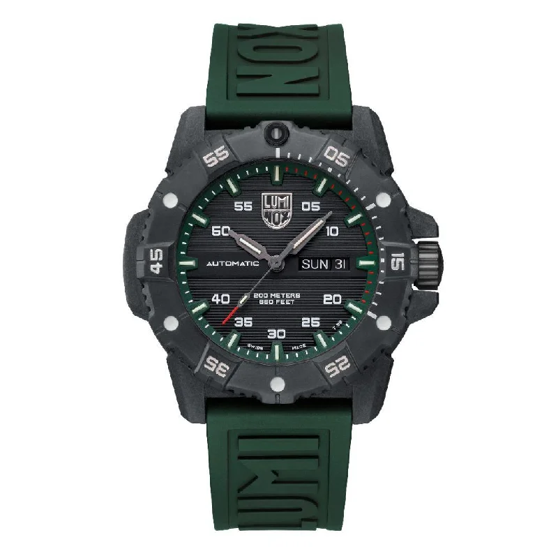 eco-friendly watches for men with bamboo straps -Luminox Carbon SEAL 45mm Automatic Military Dive Watch XS.3877