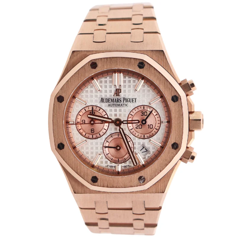 women’s watches with rose gold and pearl accents -Audemars Piguet Royal Oak 38mm White Dial Ref# 26315OR.OO.1256OR.01