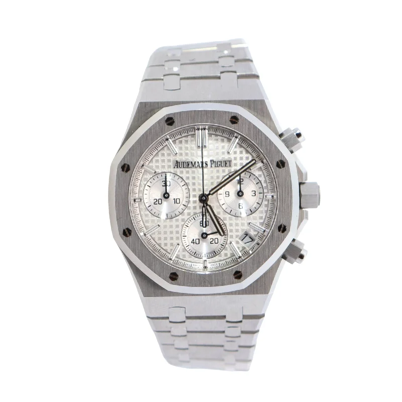 best watches for men with automatic and quartz movement -Audemars Piguet Royal Oak 41mm White Dial Watch Ref# 26240ST.OO.1320ST.07