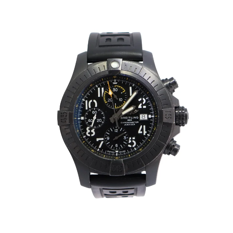 men's watches with modern design and retro-inspired dials -Breitling Avenger 45mm Black Dial Watch Ref# V13317