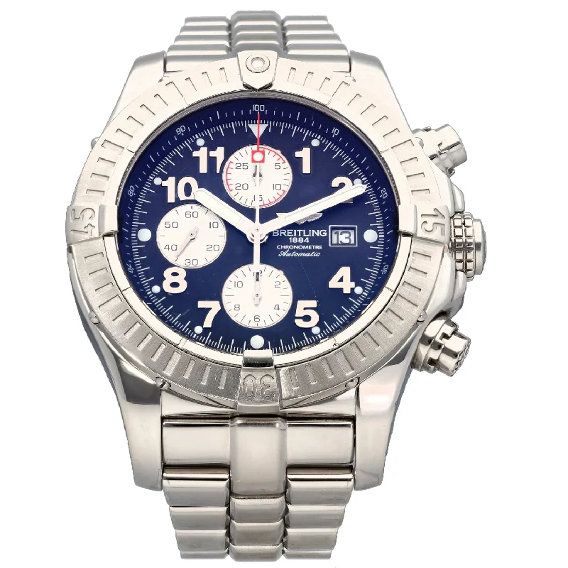 sport digital watches for men with Bluetooth connectivity -Breitling Super Avenger A13370 48mm Stainless Steel Watch