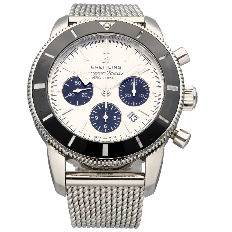 waterproof men's watches with luminous dials -Breitling Superocean Heritage II AB0162 44mm Stainless Steel Watch