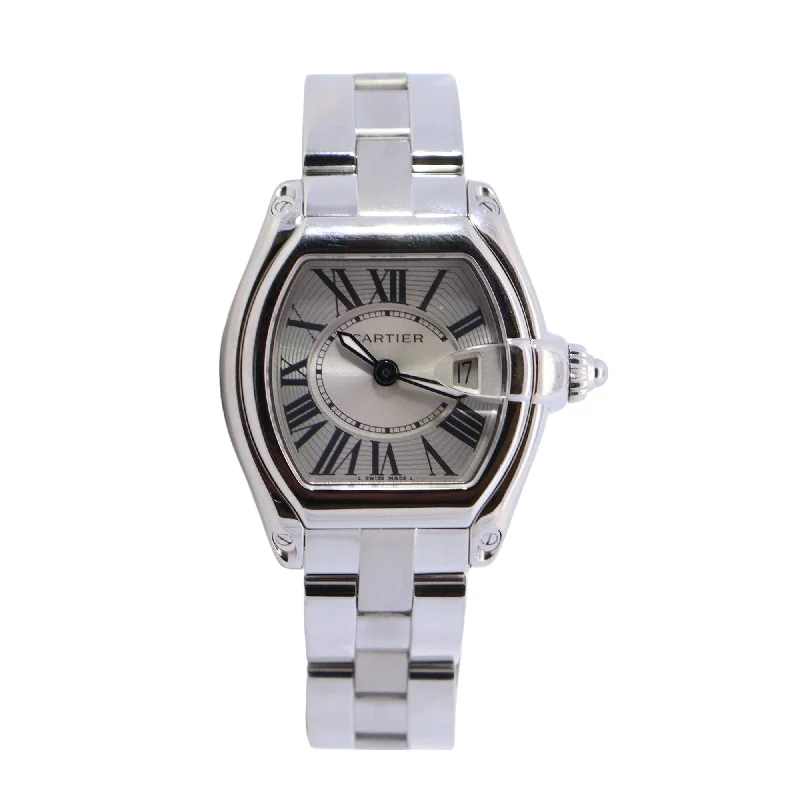 watches for women with minimalist designs and bold colors -Cartier Roadster 31mm Silver Dial Watch Ref# W62016V3