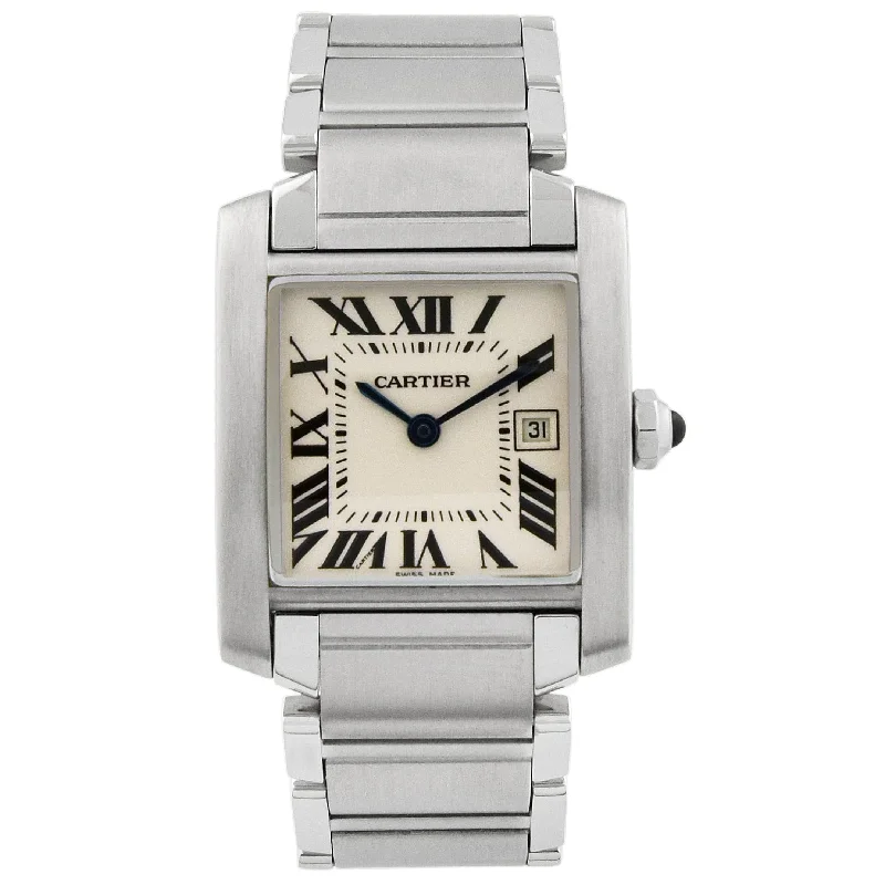 digital watches with calorie counter and heart rate monitor for women -Cartier Tank 25mm White Dial Watch Ref# W51011Q3