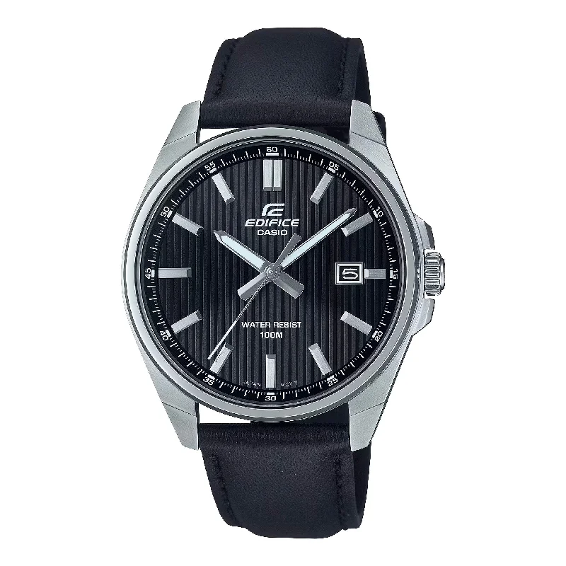 watches for men with intricate dial designs and metal bands -EFV150L-1A