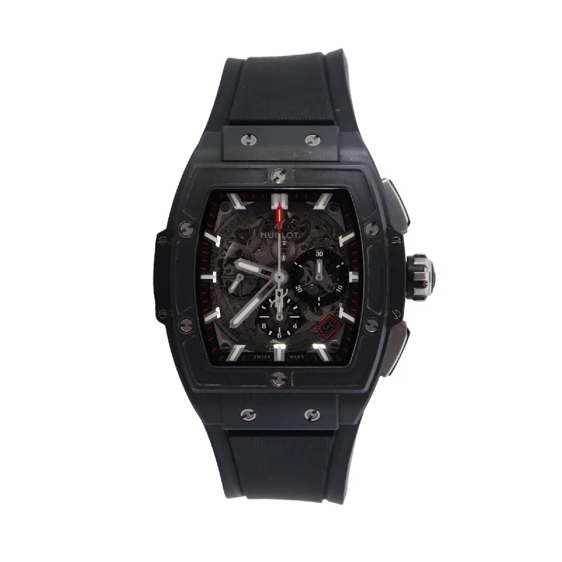 classic leather watches for men with sleek dials -Hublot Black Magic 45mm Skeleton Dial Watch Ref# 601.CI.0173.RX