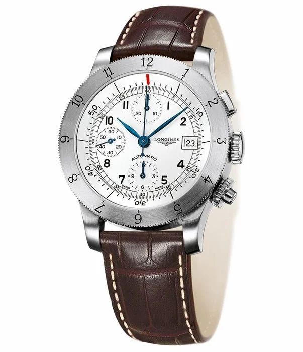 men's watches with sleek design and durable stainless steel -Longines Heritage Automatic Chronograph Stainless Steel Mens Strap Watch Calendar L2.741.4.73.2