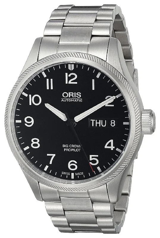 women’s watches with simple and elegant designs -Oris Big Crown ProPilot Automatic Stainless Steel Black Dial Day-Date Mens Watch 752 7698 4164-MB