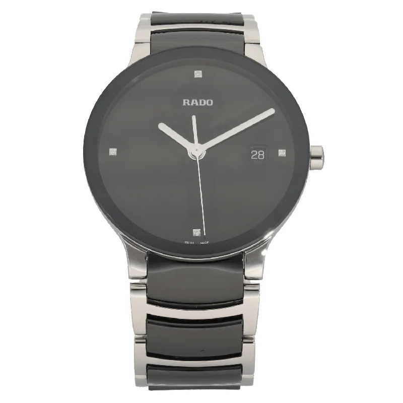 luxurious watches for women with mother-of-pearl dials -Rado Centrix 073.0934.3 35mm Bi-Colour Watch