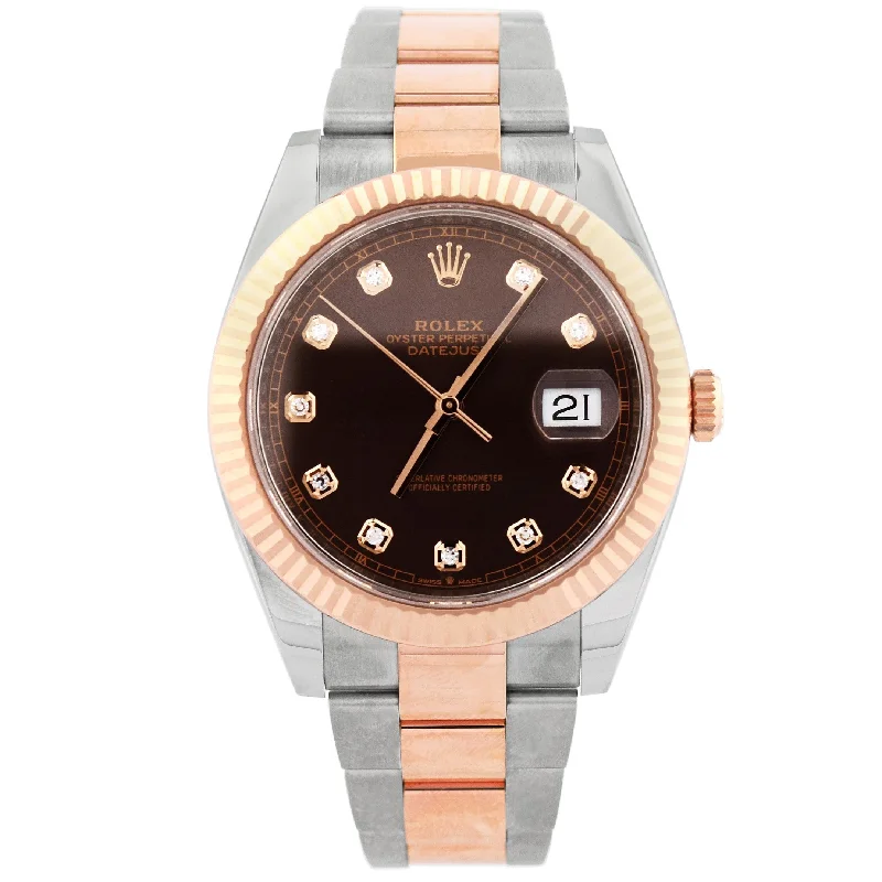 women’s watches with adjustable bands and multi-colored faces -Rolex Datejust 41mm Brown Dial Watch Ref# 126331