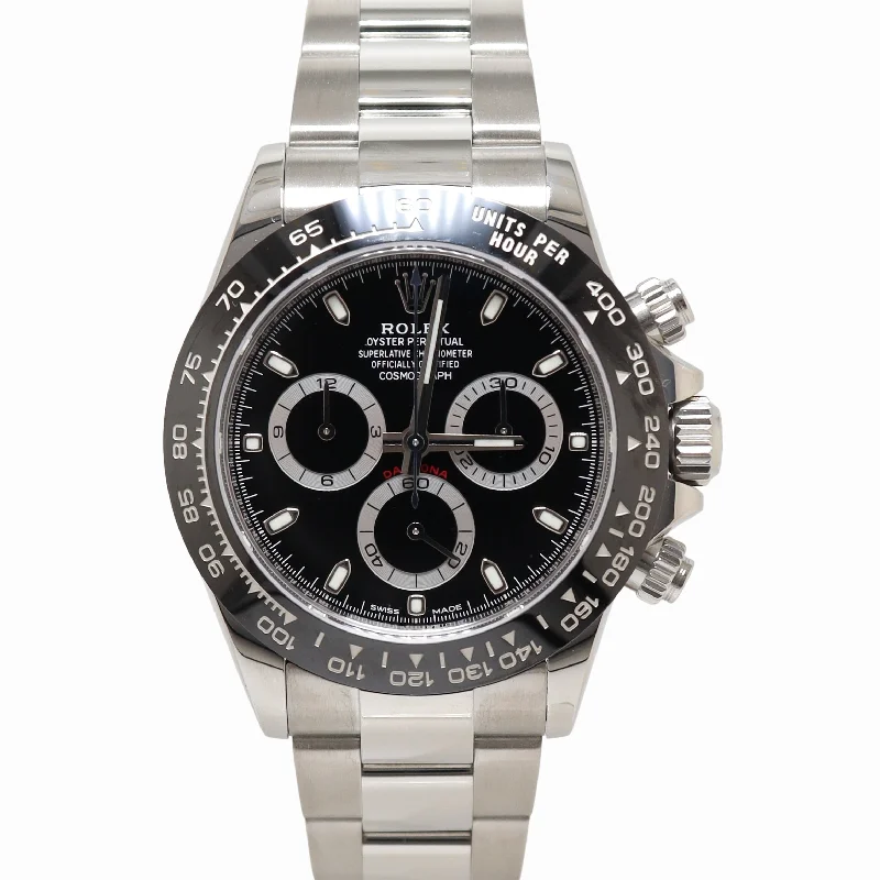 high-quality digital watches with advanced features for men -Rolex Daytona 40mm Black Dial Watch Ref# 116500LN