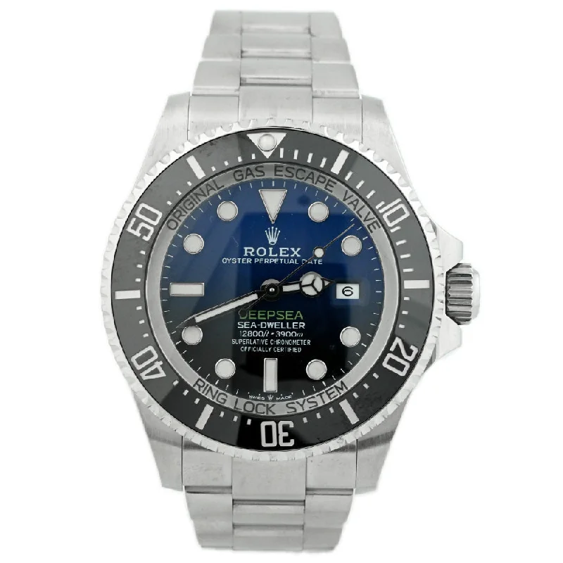 best watches for women with luxurious diamond-studded bezels -Rolex Sea-Dweller 44mm Black/Blue Dial Watch Ref# 126660