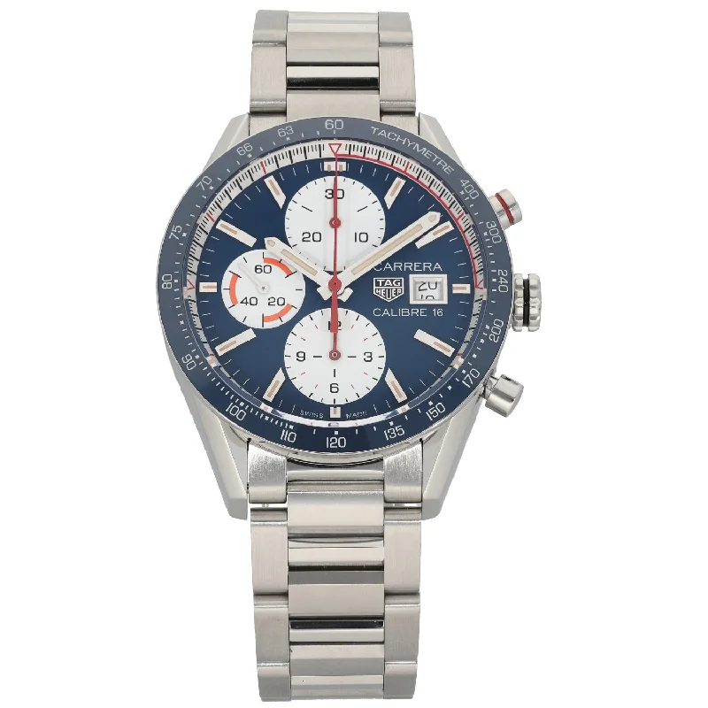 men’s watches with interchangeable straps for casual and formal look -Tag Heuer Carrera CV201AR-0 41mm Stainless Steel Watch