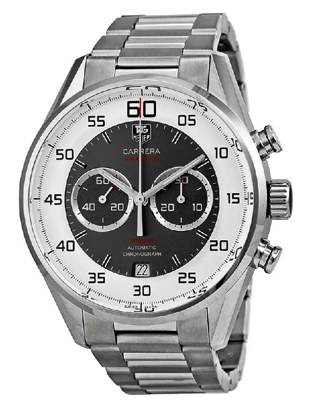 digital sport watches for women with calorie counter -TAG Heuer Carrera Flyback Chronograph Automatic Gray & White Dial Date Stainless Steel Mens Watch CAR2B11.BA0799