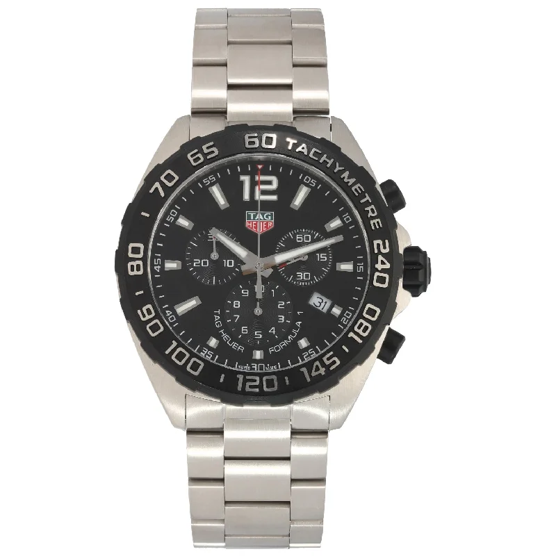 luxury watches for men with rotating bezels and sapphire glass -Tag Heuer Formula 1 CAZ1010 43mm Stainless Steel Watch