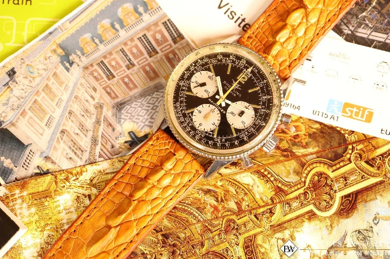 sport smartwatches for women with heart rate and step counters -Vintage Serviced Breitling Navitimer 806 Beaded 1966 Panda Dial Pilot Watch